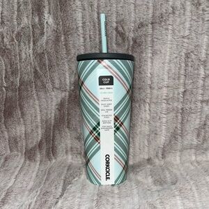 Corkcicle Tartan Insulated Tumbler with Straw